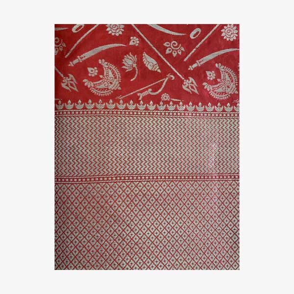 Handwoven-Silk-Saree-Festive-Red-